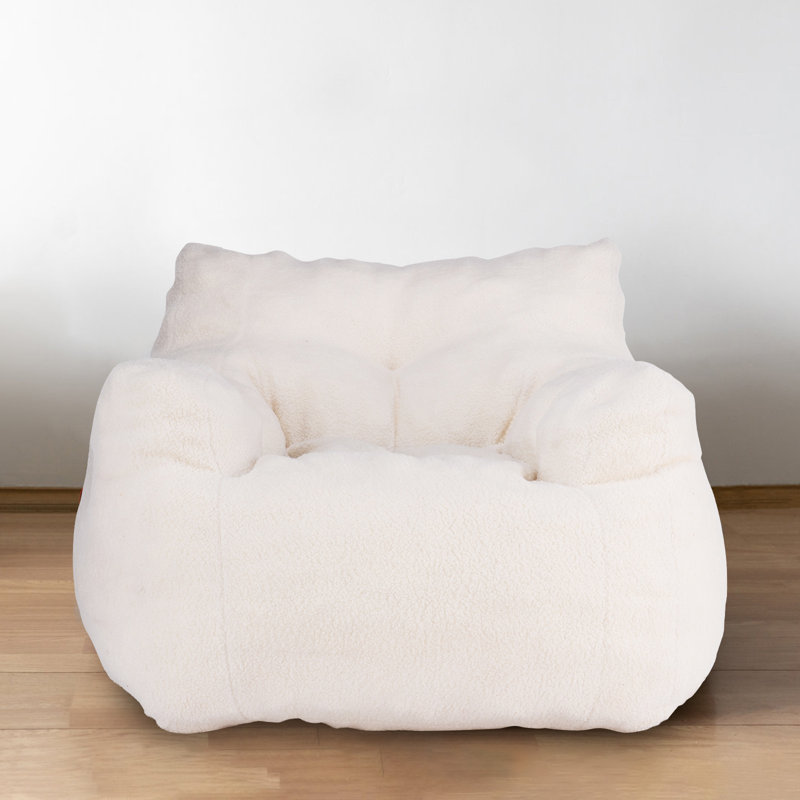 Trule Cozy Teddy Fabric Bean Bag Chair Soft And Comfy Lounge Seating